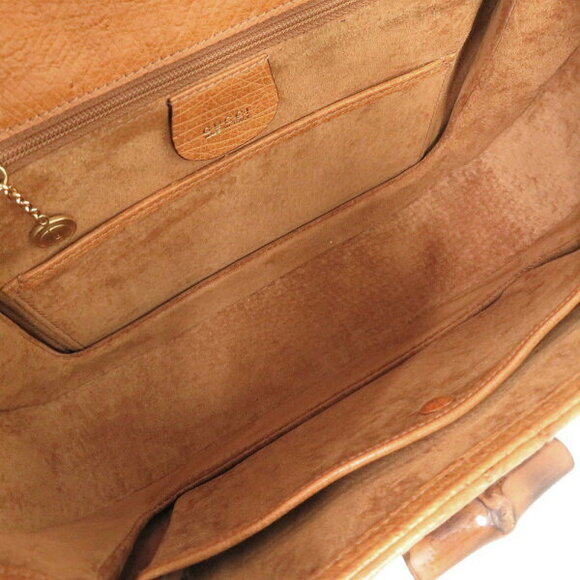 Gucci Bamboo ostrich brown handbag shoulder bag - Picture 7 of 8